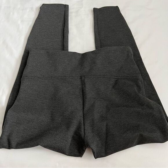 Spanx Leggings Sz XL Ankle Length Ponte Hem Slit dark gray - Picture 3 of 7